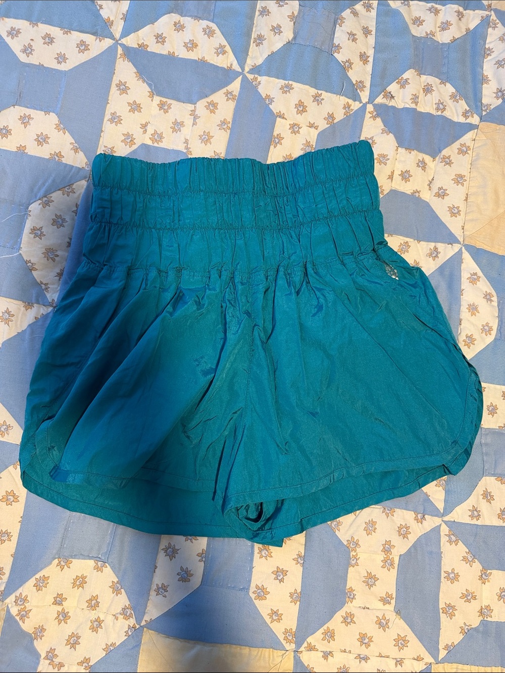 Free People Teal High-Waist Active Shorts